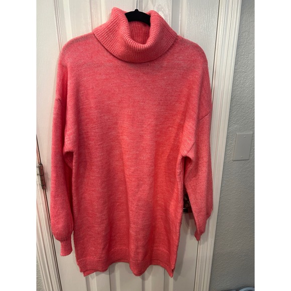 Show Me Your MuMu Dresses & Skirts - Show‎ Me Your Mumu Chester Sweater Dress Hot Pink Knit Turtleneck Oversized Mini